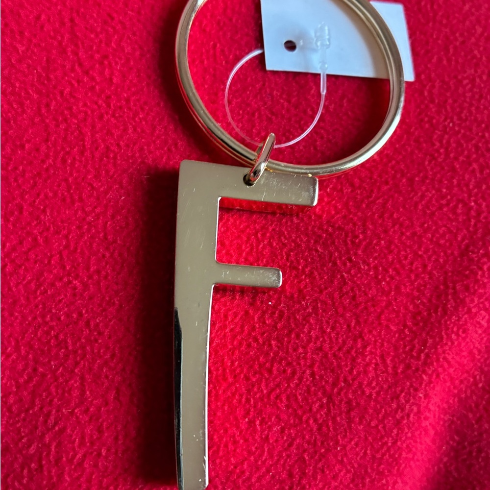 Gold Letter F Keychain